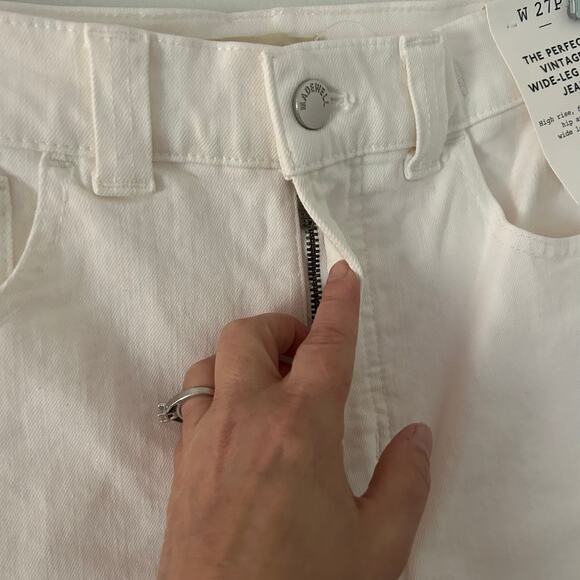 Madewell Women's The Perfect Vintage Wide Leg Crop Jean White 27 P Petite New - Picture 5 of 10